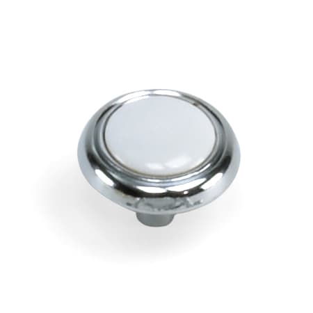 Laurey 1 1/4" First Family Knob, Chrome & White 15427